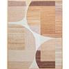 DRW Quadro astratto in tela stampato con cornice in tonalità marrone e granato 80x4x100 cm