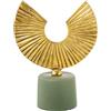 DRW Figura astratta in alluminio in oro e verde 20x10x26 cm