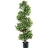 DRW Pianta aartificiale Foglie di Melone PU a Spirale Verde 20x20x110 cm