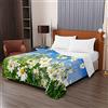 Chickwing 3D Rosa Fiore Stampa Trapuntino Copriletto Trapuntato Matrimoniale Singolo, Chickw11 Coperta Primaverile Estivo Trapunta Goffrato Coperta Leggera per Camera da Letto (Margherita Bianca,230x280cm)