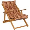 LIBEROSHOPPING.eu - LA TUA CASA IN UN CL Poltrona Pieghevole sdraio in legno Abete 3 Posizioni Cuscino tessuto Imbottito per soggiorno giardino made in italy - RELAX (Mattone)