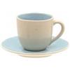 La porcellana bianca Tazza caffe con Piatto Fuse Azzurro 90 Cc Rose e Tulipani di La Porcellana Bianca