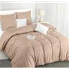 Utopia Bedding Copripiumino 155x220 - Microfibra Copripiumino 155x220cm + Federe 80x80cm (Beige)