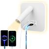 uksunvi LED Lampada da Lettura USB Tipo-C Due Interruttore di Bocca di Carica Regolabile 12W LED Spotlight 3000K Lampada Da Parete In Alluminio Lampada Da Letto Rotabile (Quadrato bianco)