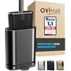 Ovimar Scopino per WC Falketind | Canna di Fucile | Silicone | Ventilazione | Acciaio Inossidabile | Vassoio Raccogligocce Rimovibile | 6 cm di Larghezza