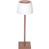 Aigostar Lampada da Tavolo Senza Fili Ricaricabile USB, Lampada da Scrivania Dimmerabile Touch, 3 Modalità di Colore, Lampada da Comodino IP54 Impermeabile per Interno e Esterno - Marrone Scuro