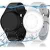 R-fun Braccialetti Impermeabili per Bambini, Compatibili con Apple Air Tag Tracker con Silicone Morbido, Custodia Anti-smarrimento per Bambini,Nero/Bianco