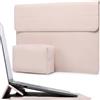 HYZUO 15-16 Pollici Custodie per PC Portatile Borsa con Funzione Stand per MacBook Pro 16 M5/M4/M3/M2/M1 2026-2019, XPS 15, MacBook Pro 15 2015-2012, Samsung Galaxy Book Flex 15, Albicocca