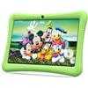 Semeakoko Tablet Bambini 10 Pollici Android 13, 3GB RAM+32GB ROM (256GB Espandibile) GMS Certificated, Controllo Genitori,1280x800 HD Display, 6000 mAh, WiFi, Doppia Fotocamera con Custodia(Verde)