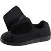 Ravelier Scarpa Pantofole da Uomo, Ampiezza Adattabile, Antiscivolo, Comfort per Diabetici con Chiusura Regolabile a Strappo, 46 EU, Nero