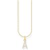 Thomas Sabo Collana con lettera A, argento dorato con zirconi, Oro giallo, KE2240-414-14