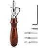 HERCHR 7 in 1 Kit di Attrezzi per la Lavorazione del Cuoio, Strumento di cucitura bordo in pelle regolabile, Utensili da intaglio all'avanguardia per lavori di pelletteria