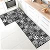 SHUAIG Tappeto da cucina antiscivolo Set di tappetini da cucina antiscivolo lavabile Adatto per camera dei bambini, porta, all'aperto, cucina, atrio. (43 * 150+43 * 75cm, Style B)