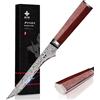 FUJUNI Coltelli da Disosso Damasco Coltello per Disossare Professionale 14CM - 67 Strati VG10 Acciaio al Carbonio Alto- Coltello per Filetti con Manico in Legno Naturale e Confezione Regalo