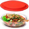NUTRIUPS Casseruola ovale da 3,4 l con coperchio in plastica, 34 x 24 x 10,5 cm, teglia da forno profonda