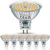 NICEOO GU5.3 6.5W Lampadine LED equivalente 55W Alogena, MR16 lampada Bianco Caldo 3000K, 650LM, AC/DC 12V, Faretti Senza Sfarfallio Lampadina, Angolo a Fascio 120°, Non dimmerabile, Confezione da 6