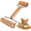 LHKJ Matterello in Legno,Rullo Stendipasta per Pizza Doppio Rotolo di Mattarello Legno
