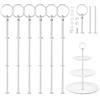 Vicloon 6 pezzi Accessori Cake Stand, Supporto per Vassoi Torte a Livelli, Cake Stand Fittings, Argento Supporto per Torta Alzata, Accessori Vassoio di Frutta (Piastre Non Sono Incluse)
