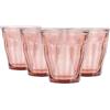 Duralex Picardie - Set di bicchieri in vetro da 250 ml, 4 pezzi, colore rosa, per acqua, vino, whisky, gin, succo, cocktail, bicchieri