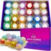 Fafamara Bombe da bagno, 24 pezzi Palline da bagno biologiche con ingredienti naturali per lei/lui/fidanzata/moglie per il suo compleanno e per Pasqua