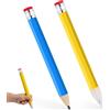 PEUTIER 2 Pezzi Matite Grandi, 33,8cm Matite Jumbo in Legno Matita Gigante Divertente Matita Grande Novità matite in Legno per Artigianato Scuola Casa Ufficio Accessori per Feste (Giallo, Blu)