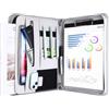 ProCase Cartella Portadocumenti A4, Portablocchi Cartellina Portadocumenti in Pelle con Multi Tasca e Doppia Cerniera per Viaggi Intervista Riunioni Congressi per Documenti Tablet Telefono -Grigio