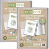 eco-eco stationery limited eco-eco eco125x2 - Cartellina portadocumenti trasparente, formato A4, riciclata al 50%, 10 tasche, con buste in plastica, confezione da 2
