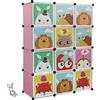 RELOVE Armadio Guardaroba Modulare, Portatile Guardaroba, 12 Cubo Armadietto in Plastici, DIY Mobiletto Stanzino con 2 Barra per Appendere Vestiti, Organizer Armadio per la Camera da Letto di Casa