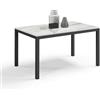 REDÒKASA Tavolo da pranzo allungabile 110x70 modello GIOTTO MADE IN ITALY con allunga laterale 40 cm per sala da pranzo, cucina e soggiorno, design moderno (Marmo di Carrara)