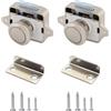 TTBDDM 2 Pezzi Serratura a Pulsante per Cassetti, Armadi, Camper, Yacht - Push Lock per Ante di Armadi (Nichelato)