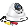 ZOSI 1080p Telecamera di sorveglianza per esterni, IR Visione Notturna da 24 m, obiettivo da 3,6 mm, per TVI/CVI/AHD/960H DVR, Senza Alimentatore