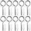 HATANSE 10 Pezzi Occhielli a Vite per Legno, M6 x 80 mm Pesante Ganci Avvitabili in Acciaio Inox, Grandi Ganci A Vite Con Occhiello per Amache Tende da Sole Cavo Fisso Fioriera, Argenteo