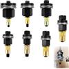 LQGTQO 7 Pezzi Inserto Filettato Rivettatrice Manuale di Teste Set, M3, M4, M5, M6, M8, M10, M12 Rivettatrice per Inserti Filettati Accessori, Rivetti Filettati Nero, Set di Testine per Rivetti Manuali