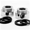 BLUMKRAFT Set di 2 adattatori per rubinetto F28 - M22 in metallo massiccio ottone argentato 28 mm femmina 22 mm maschio (F28-M22/M22-F28)