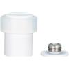 EVI Herrajes |Fermaporte - Base filettata| Ø24 x 35 mm |Acciaio Inox Laccato Bianco con Gomma Bianca di Silicone Naturale | Compresi utensile, vite + tassello di fissaggio| I-181