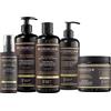 Kerargan - Set Shampoo, Balsamo, Maschera, Siero & Leave-In Olio di Ri