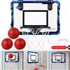 Vlocky Canestro Basket da Camera, Mini Canestro da Basket da Esterno per Bambini con 3 Palline e Accessori Completi, Giocattolo Sportivo per Ragazzi e Ragazze