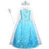 ACWOO Costume da Ragazza, Mantello Rimovibile, Vestito da Principessa | Maniche Lunghe, con Paillettes, Fiocchi di Neve, per Natale, Travestimento, Carnevale, Halloween