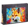 Ulmer Puzzleschmiede - Puzzle Volpe colorata - Pittura astratta di una volpe colorata - ritratto animale moderno
