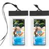 GRIFEMA GH01 [2 Pezzi] Custodia Impermeabile Smartphone Universale IPX8, Sacchetto Impermeabile Cellulare fino a 8,2 per iPhone 17 16 15 Pro Max, Samsung, Xiaomi, per Mare, Piscina, Nero