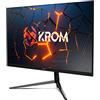 KROM KERTZ - Monitor Gaming 24 LED RGB 200HZ, tempo di risposta 1ms, FullHD (1920X1080px), HDR, AMD Freesync & NVIDIA G-Sync, sistema VESA 75X75, Low Blue Light/Flicker Free, HDMI, Displayport, Nero