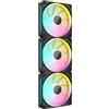CORSAIR iCUE LINK LX120 RGB 120 mm PWM Ventole Confezione Tripla - Doppio Anello Luminoso - Include iCUE LINK System Hub - Tecnologia CORSAIR AirGuide - Nero