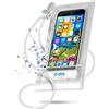 SBS Custodia impermeabile per smartphone iPhone, Samsung, Oppo, Xiaomi, Huawei fino a 6,5", finestra touch trasparente, laccio da collo, IPX6, bianco