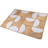 DRW Tappeto in iuta con semicircoli in naturale e bianco 100x60x1 cm