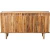 DRW Credenza con 4 Ante in Legno Naturale 152x41x83 cm, Tela Stampata e PS, Bianco, Beige E Marrone, Medidas: 80x4x100 cm