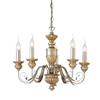 Ideal Lux Dora SP5 Lampada a Sospensione, Resina, Oro Antico