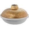 DRW Vaso da tavolo in alluminio in oro e bianco 30x30x20 cm