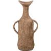 DRW Vaso da tavolo con manici in alluminio in beige 13x9x25 cm
