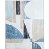 DRW Quadro astratto di tela stampato con cornice nei toni blu 80x4x100 cm