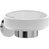 Villeroy & Boch Elements - Portasapone Tender, supporto per portasapone per montaggio a parete, portasapone in vetro satinato con supporto in zinco, rotondo, cromato